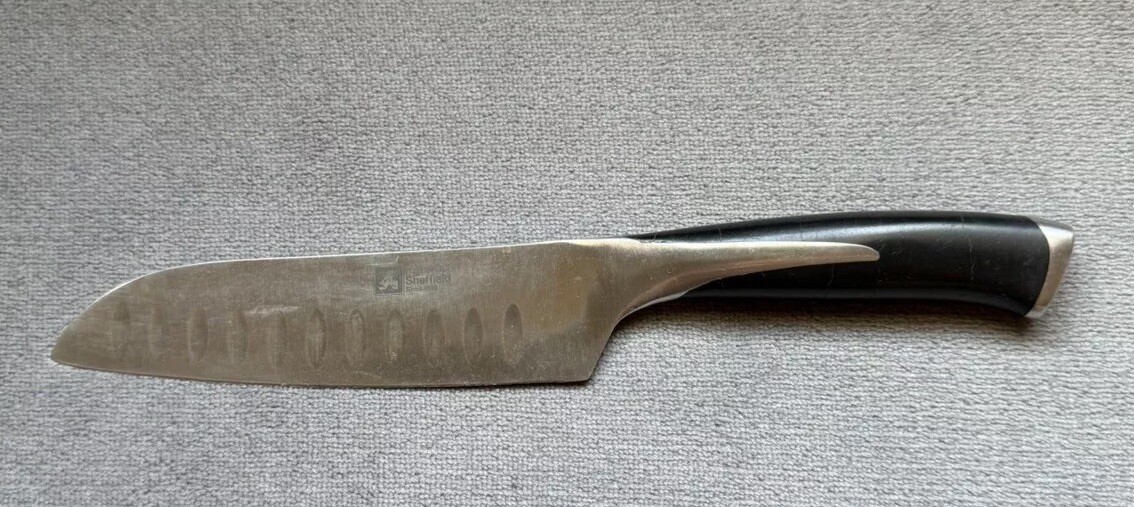 Richardson Sheffield Kyu Santoku Knife X50crmov15 Stainless Steel Black Handle