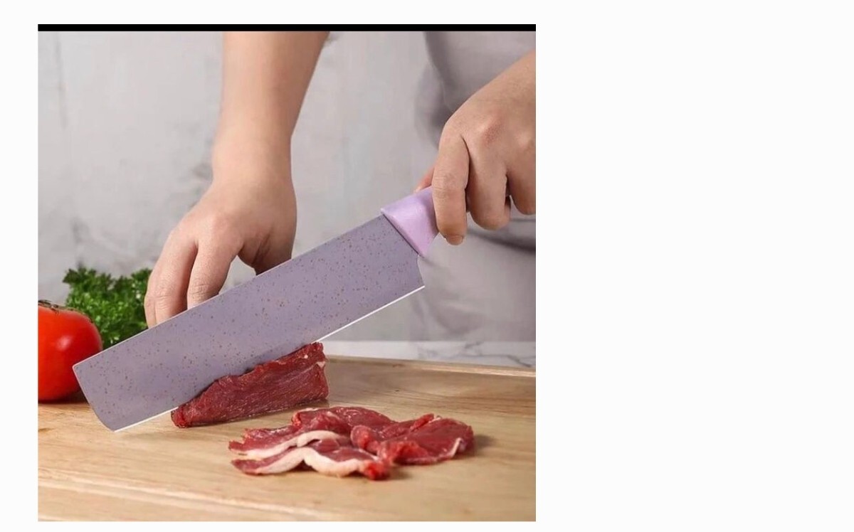 6 pieces pastel colour knife carbon steel knife set good quality dishwasher safe