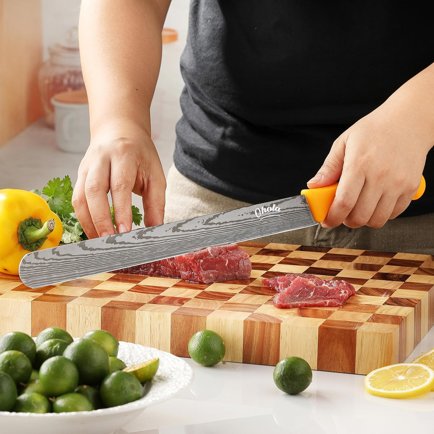 2PCS Brisket Knife, OHOLA 12 Inch & 10 Inch Carving Meat Knife,Premium Stainless