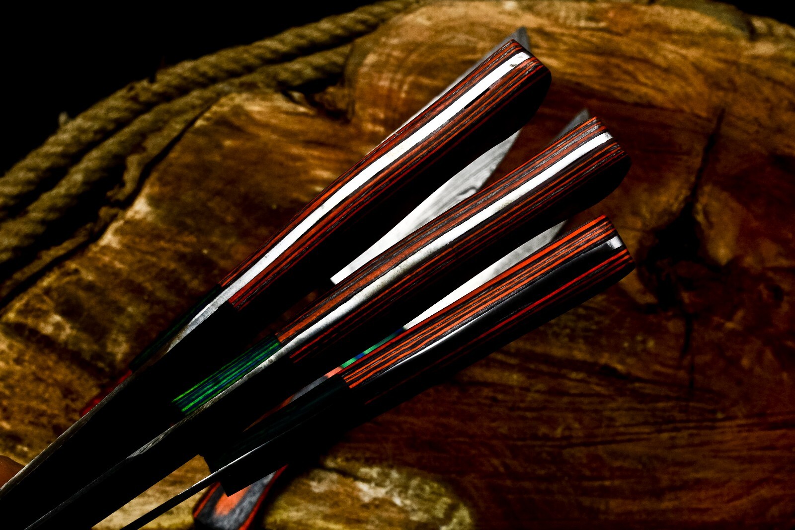 CUSTOM HANDMADE FORGED DAMASCUS STEEL CHEF KNIFE KITCHEN CHEF KNIVES SET