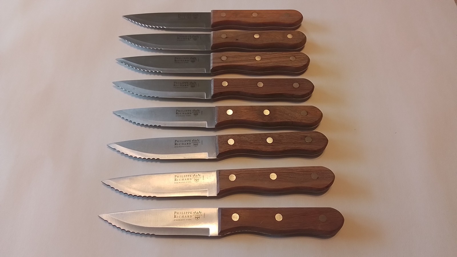 Steak Knives Philippe Richard Wood Handles Stainless Steel Cutlery 8 Pieces