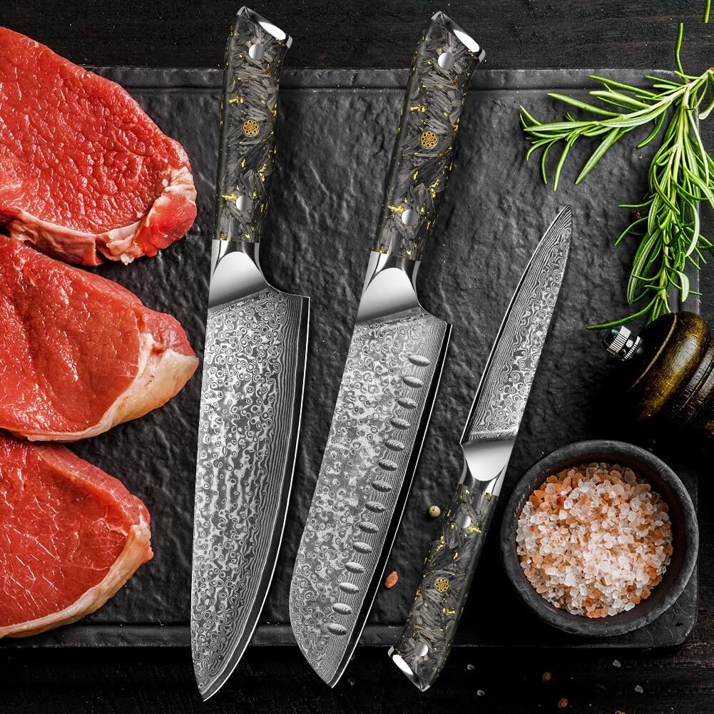Damascus Kitchen Chef Knife/Santoku Knife VG10 Damascus Steel Hand forged Knife