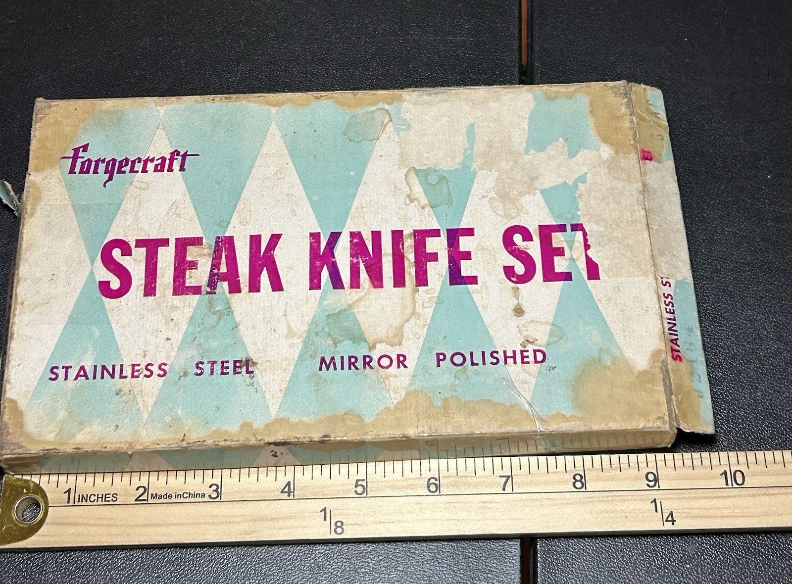 Forgecraft Stainless Steel Knife Set of 6 VTG Steak Knives Antler Handles NIB