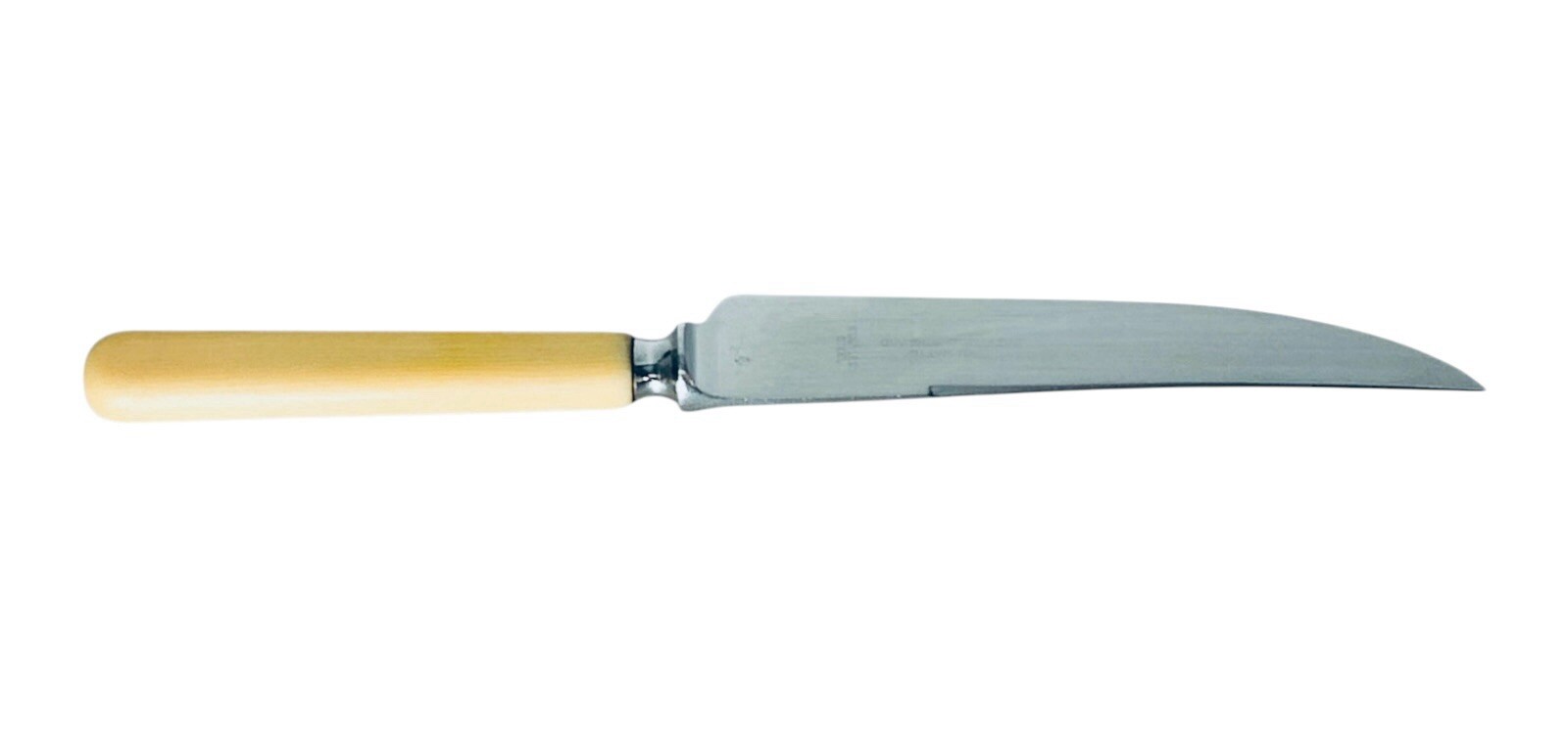 John Watts Sheffield England Stainless Yellow Ivorine Handle Steak Knife