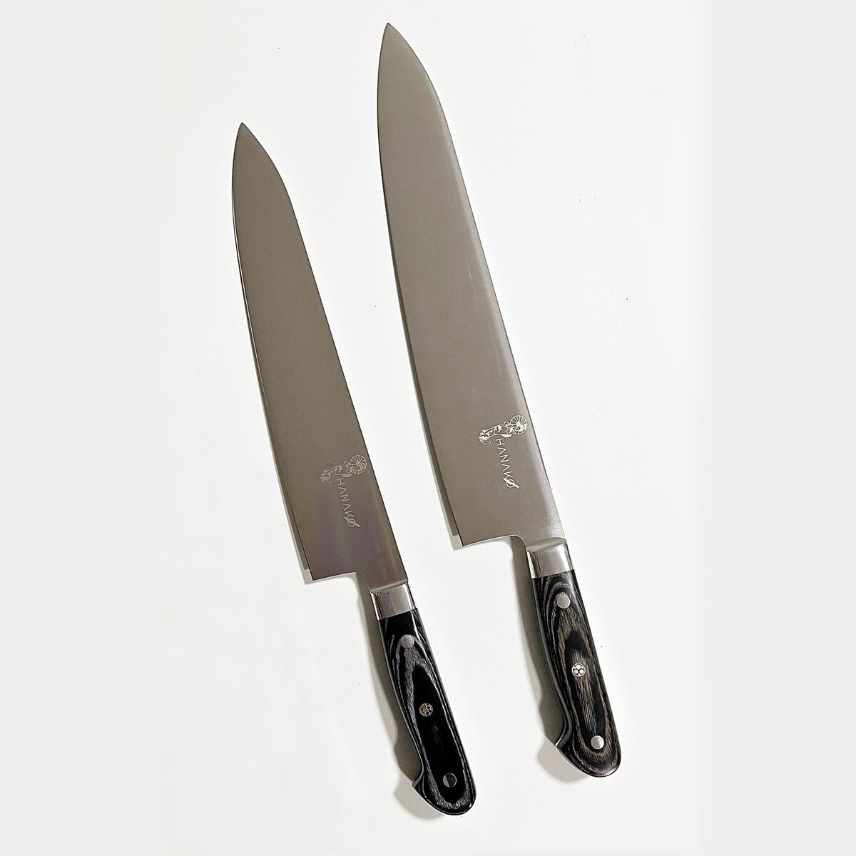 Chef Knife Set 11 & 12 inch German Steel Pakkawood Handle Kitchen Cutlery