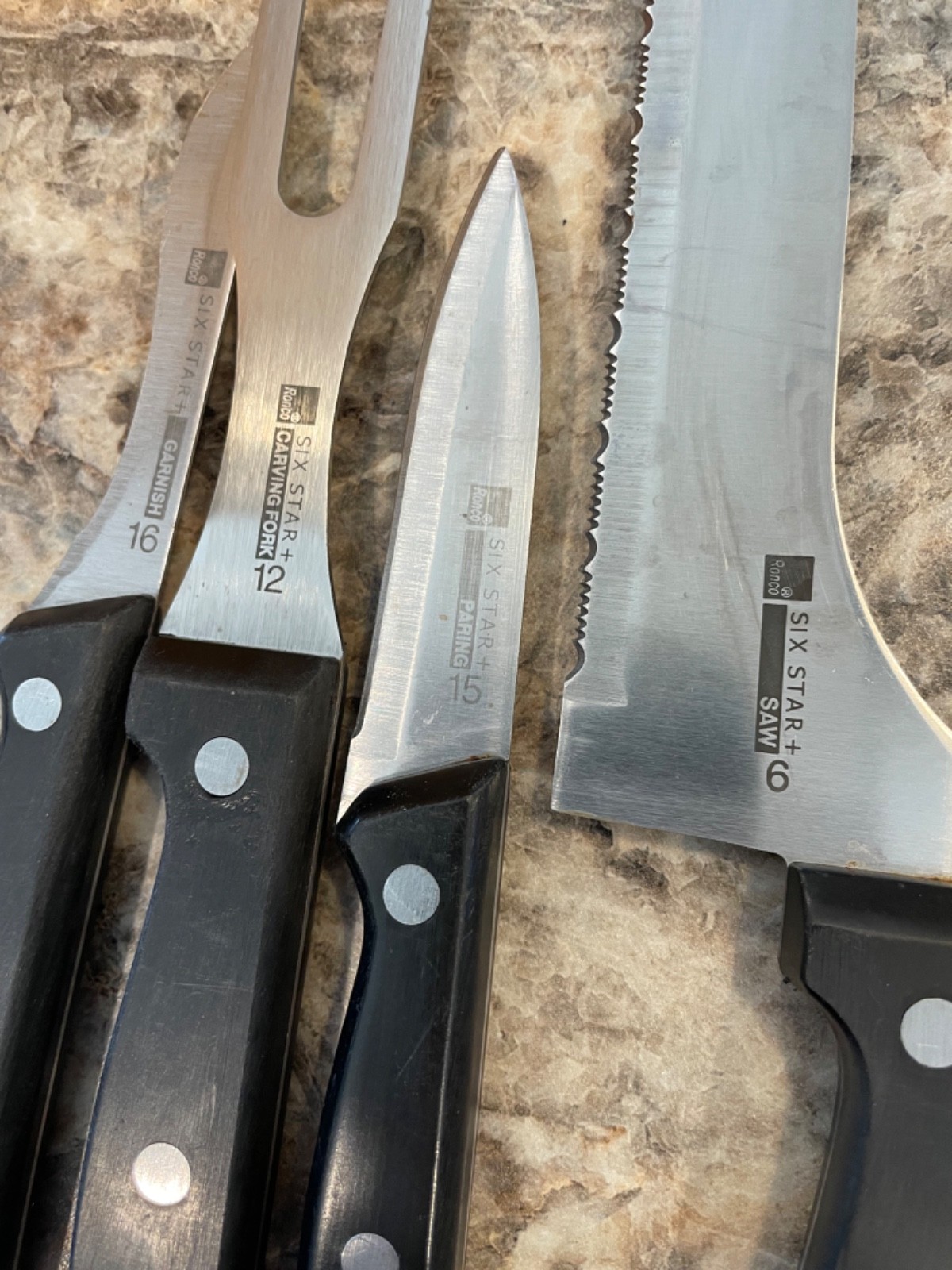 9 Ronco Six Star Knives Carving Chef Garnish Utility Saw 1/2/5/6/7/12/13/15/16