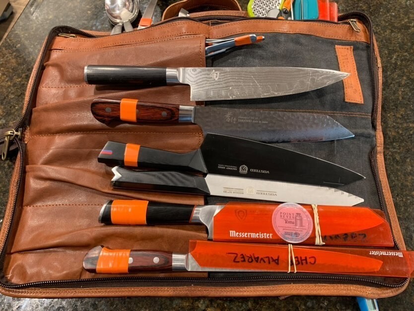 Leather Chef Knife Bag Culinary Tools Genuine Leather Storage Knives BBQ Case