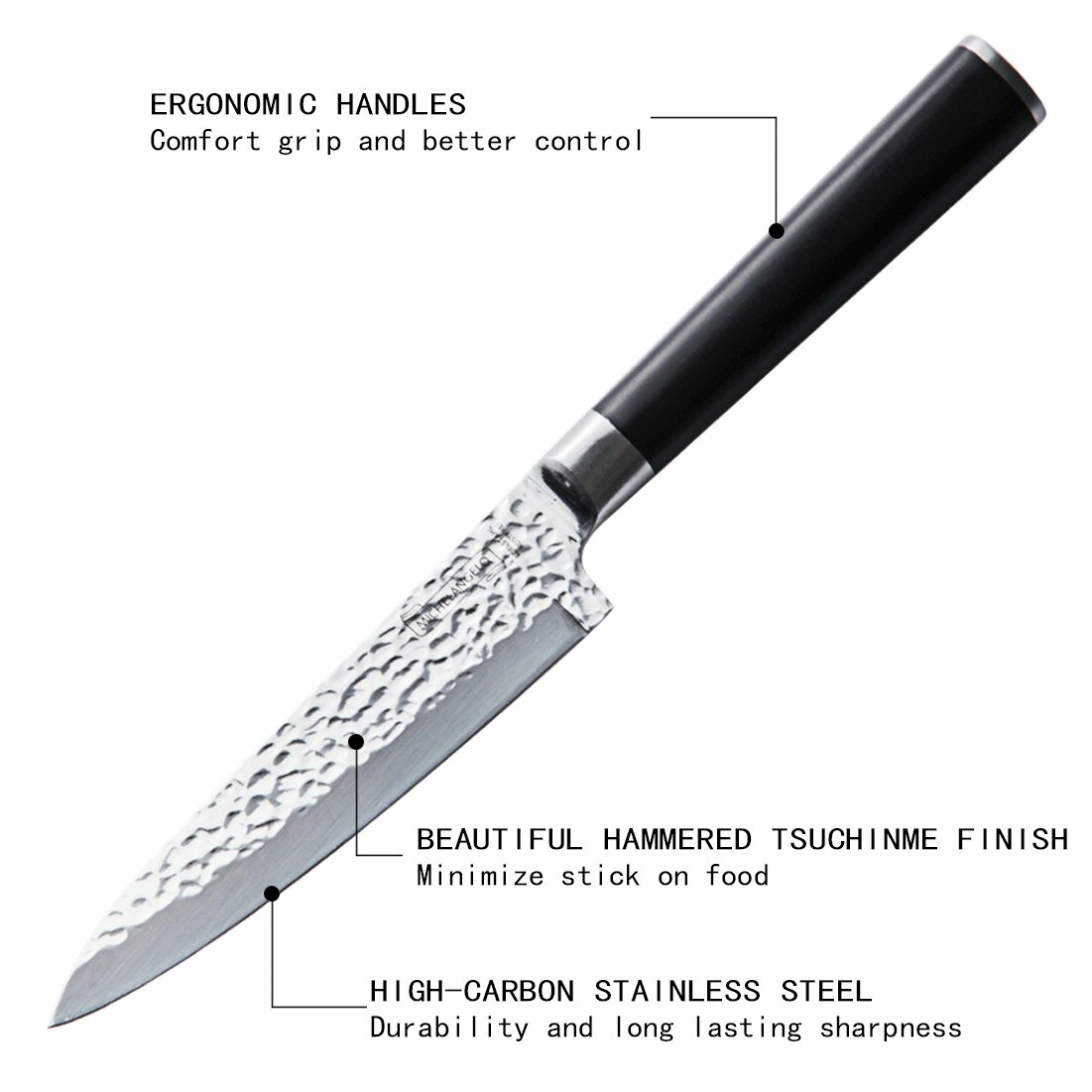Luxe 5 Inch High Carbon German Stainless Steel PREMIUM Chef Utility Chefs Knife