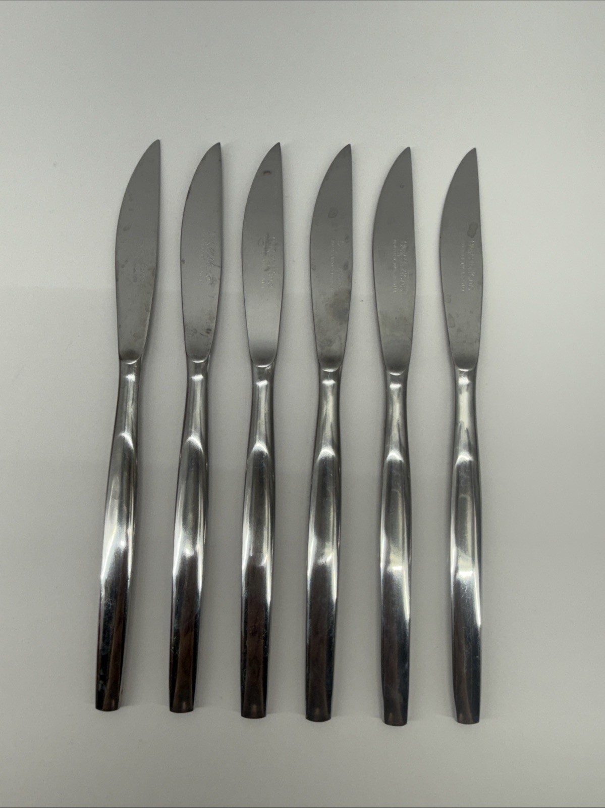 Chef Le Blanc Stainless Steak Knives Set of 6 Vintage 8″ Flatware Lot