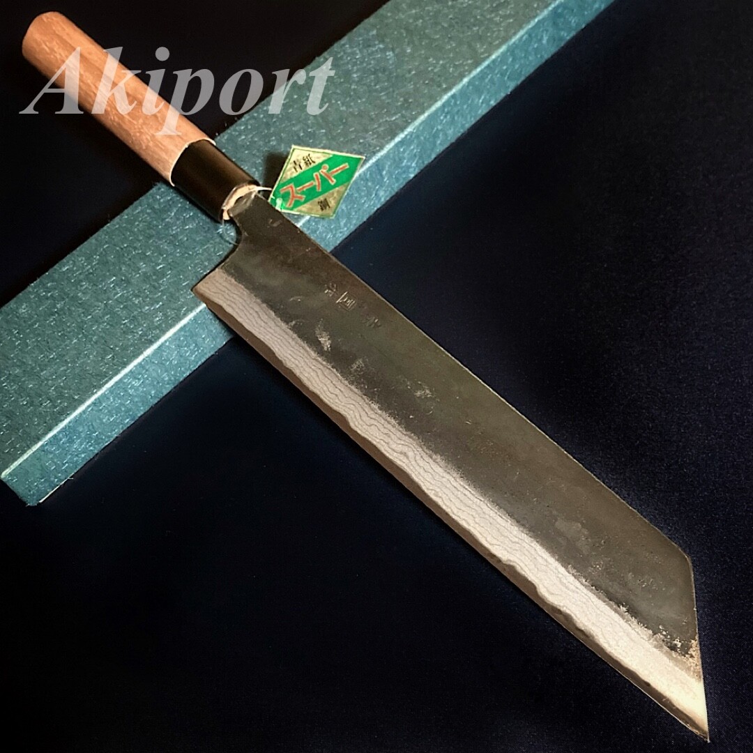 Japanese Kiritsuke Kitchen Knife TSUKASA Blue Super Damascus Aogami 240mm Japan