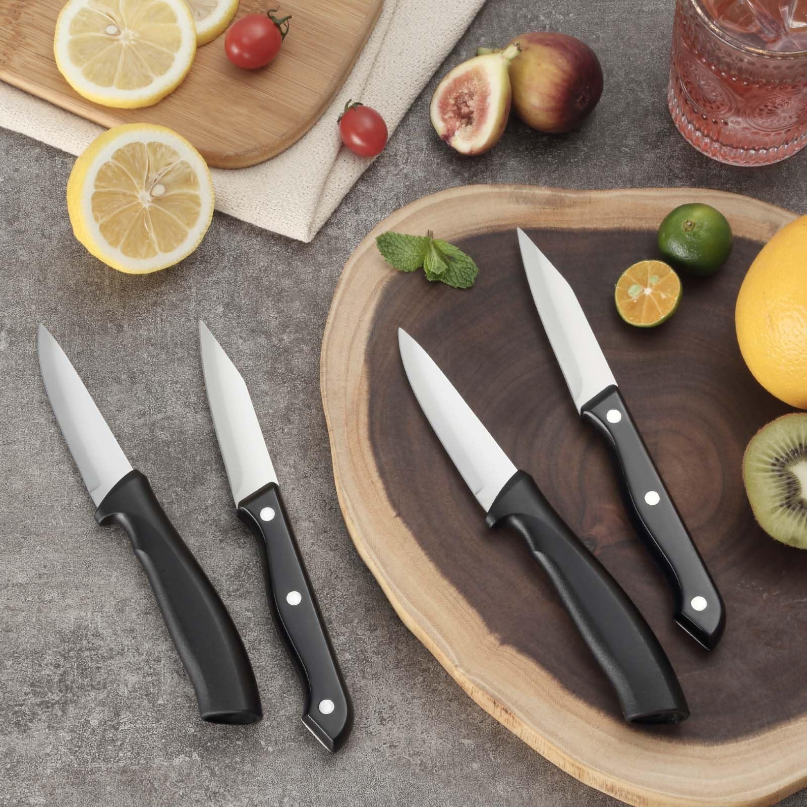 4-Piece Paring Knife Set – Paring Knives with Ergonomic Handle, 3.5 Inch Trip…