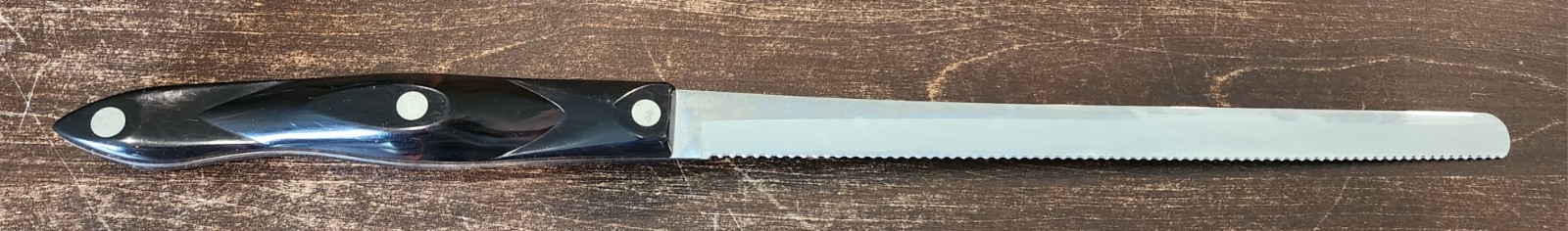 Large Cutco Slicer Bread Knife 1724 Serrated Black Handle Made in USA