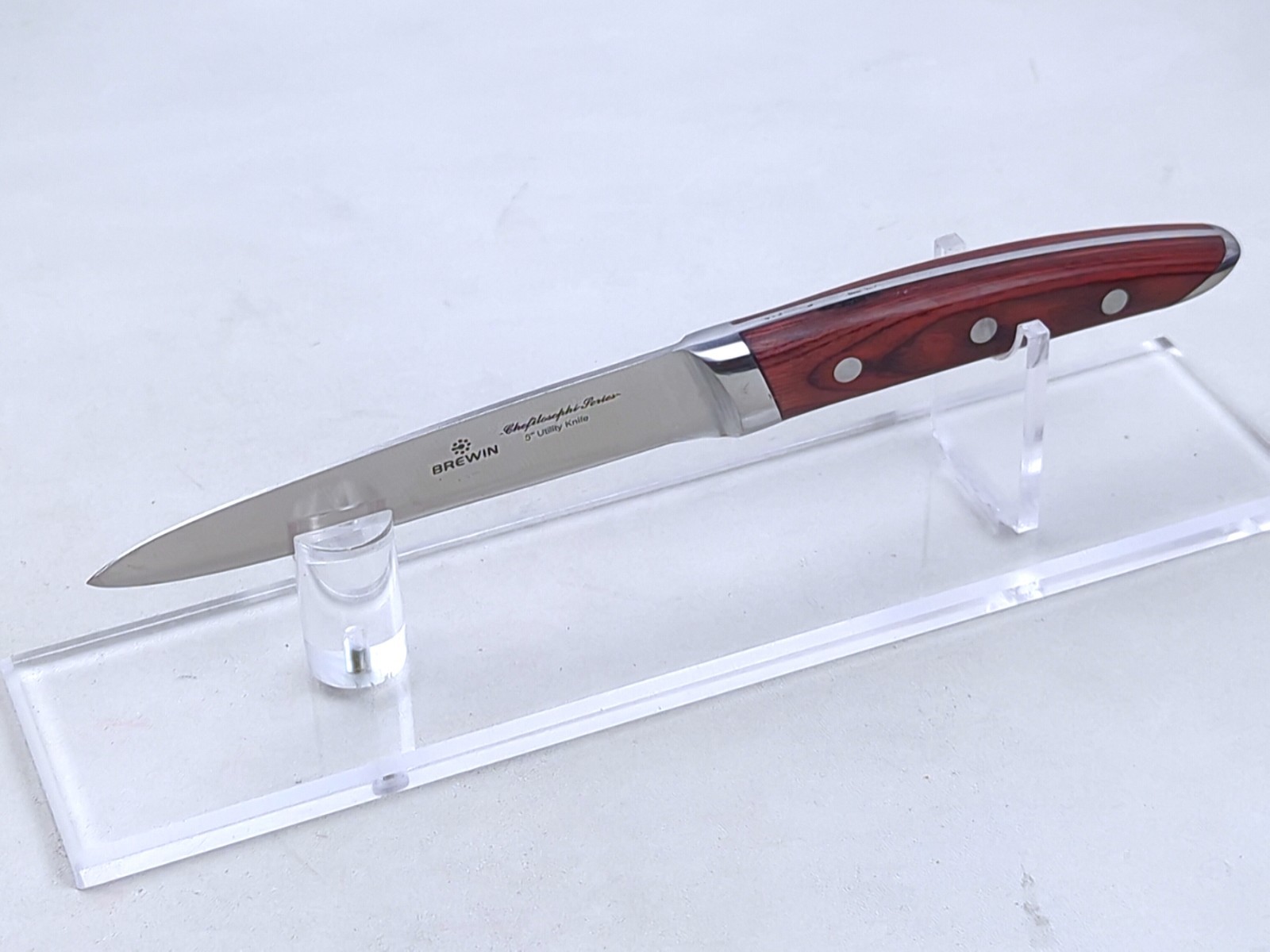 BREWIN Chefislosophi 5″ UTILITY Knife, PAKKAWOOD Handle, Stainless Steel Blade