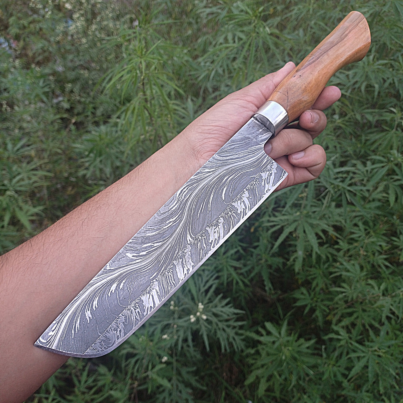 Handmade Damascus Chef Knife Hand Forged Japanese Bunka Kitchen Knife Full Tang