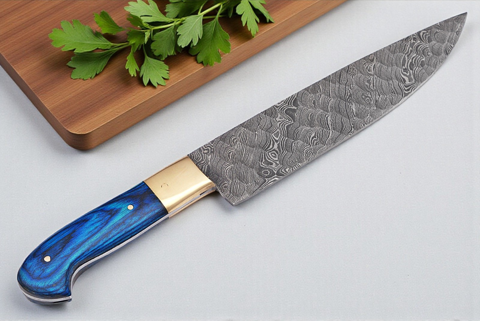 CUSTOM HAND MADE FORGED DAMASCUS STEEL KITCHEN CHEF KNIFE 447