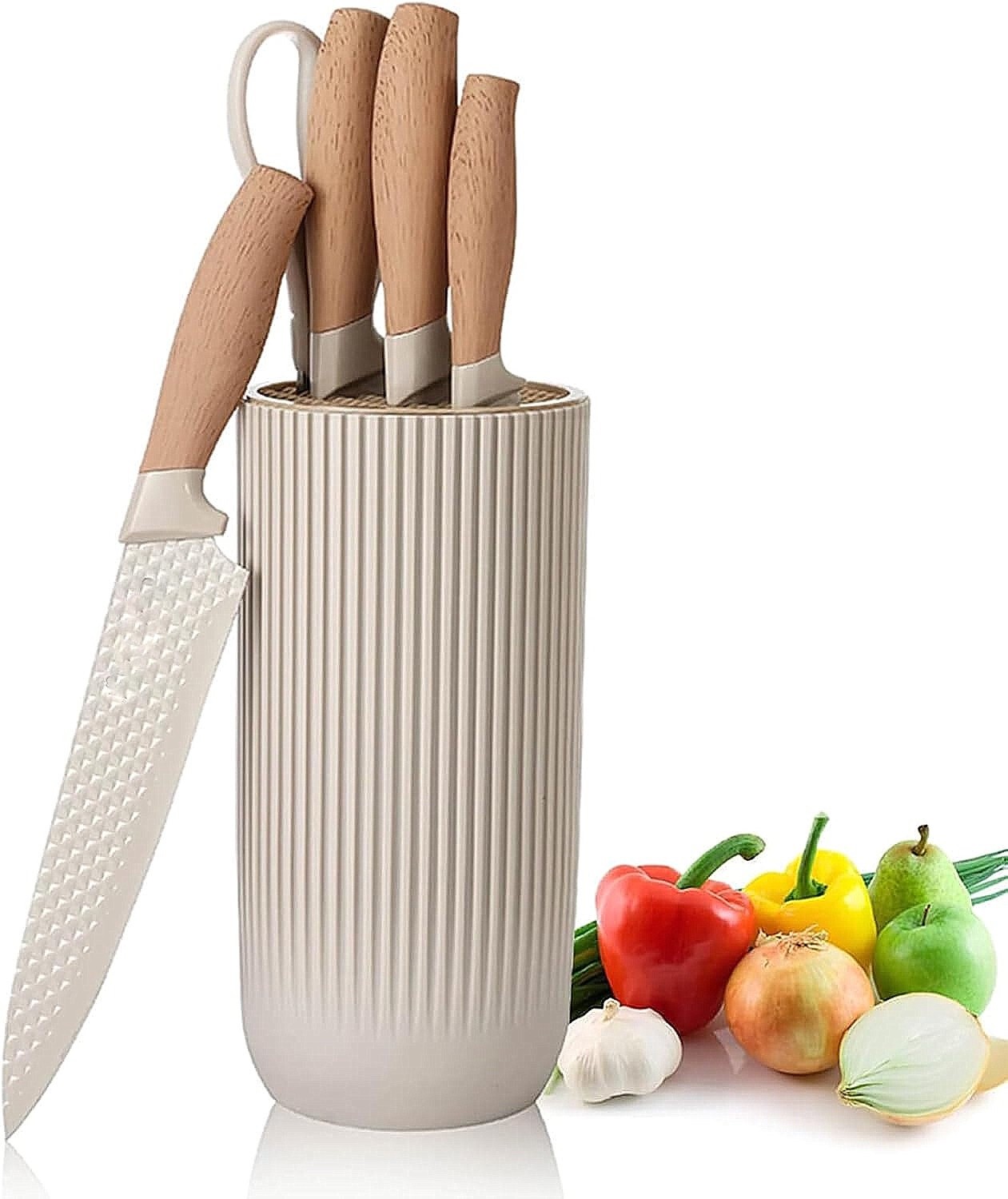 Chef Knife. Kitchen Knives for Cutting, Cooking 6 Piece Set Safe Stainless Steel