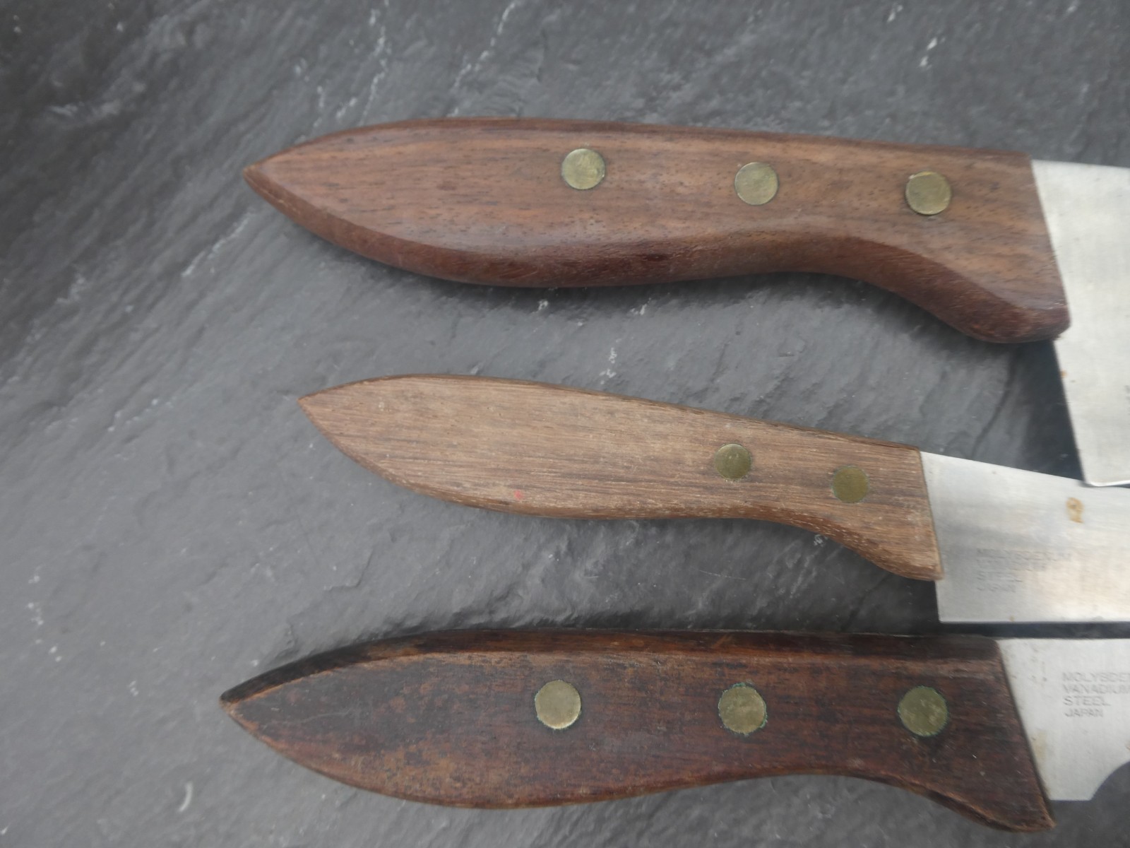 Three Vintage Knives Molybdenum Vanadium 4 in / 5 in/6.25 in.