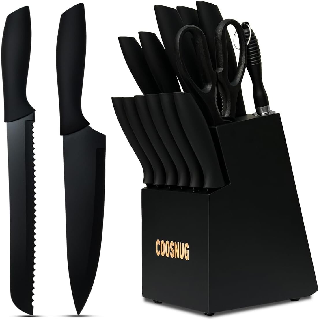 Kitchen Knife Set with Block, Dishwasher Safe 15 Pcs Professional Chef…