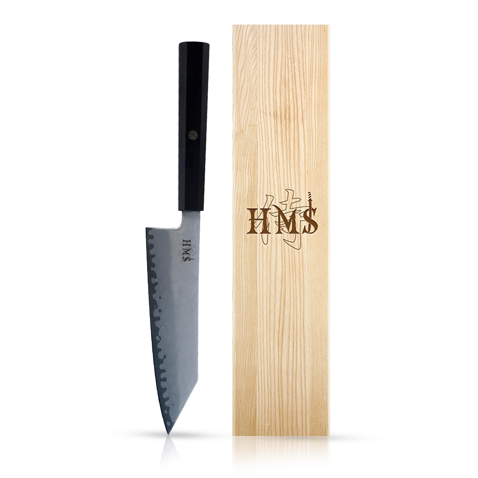 HMS Hand Forged Professiona Kitchen Knife – Japanese HAP40 Triple-Layer Steel…