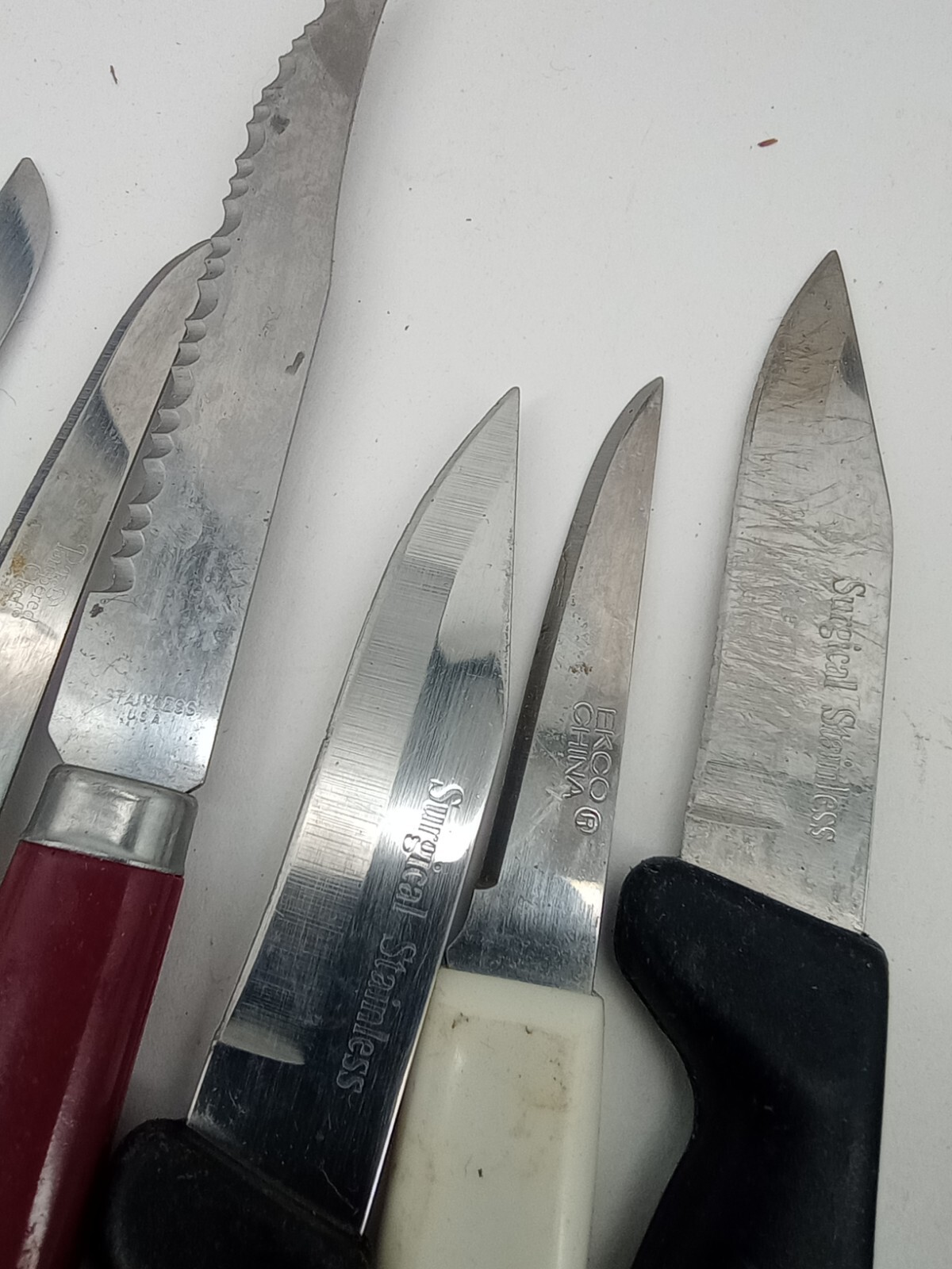 Vintage Kitchen Knives Lot of 37 With Plastic Handles