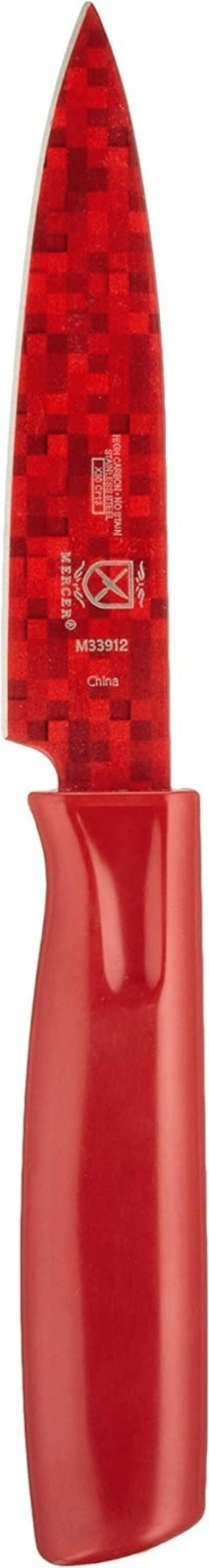 High-Carbon Steel Non-Stick Paring Knife – 4″ Red Knife with Protective Sheath