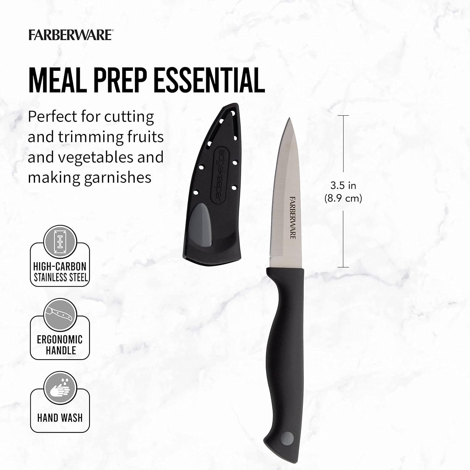 Edgekeeper 3.5-Inch Paring Knife w/ Self-Sharpening Blade Cover, Stainless Steel