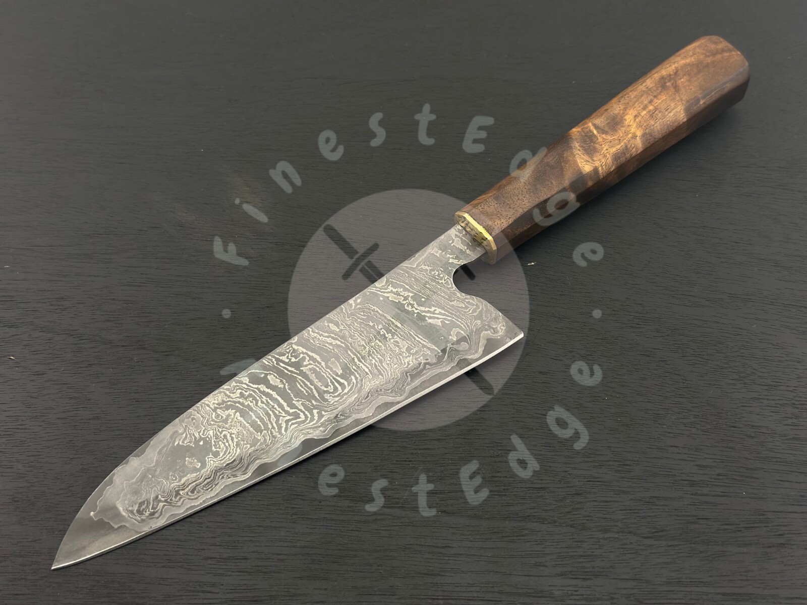 Kirsch Blades Wrought Iron San Mai Hand Forged Chef knife with 52100 core