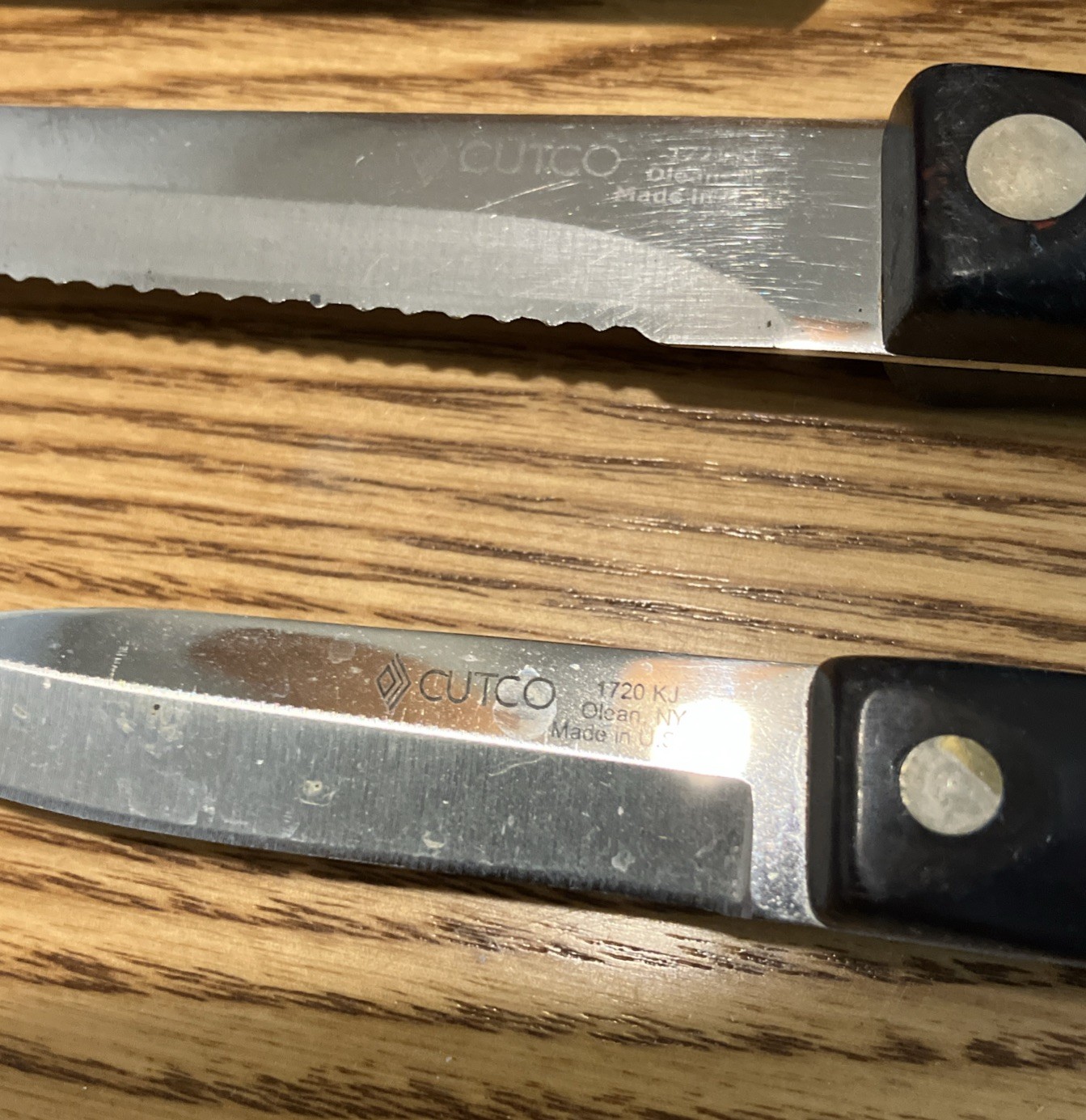 Lot Of 9 Cutco Knives 1720 1721 1722 1724 1726 1728 1729 1768 Wisk Brown READ!