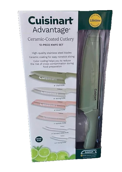 Cuisinart Advantage 12-pc. Ceramic-Coated Cutlery 12 Piece Knife Set Covers