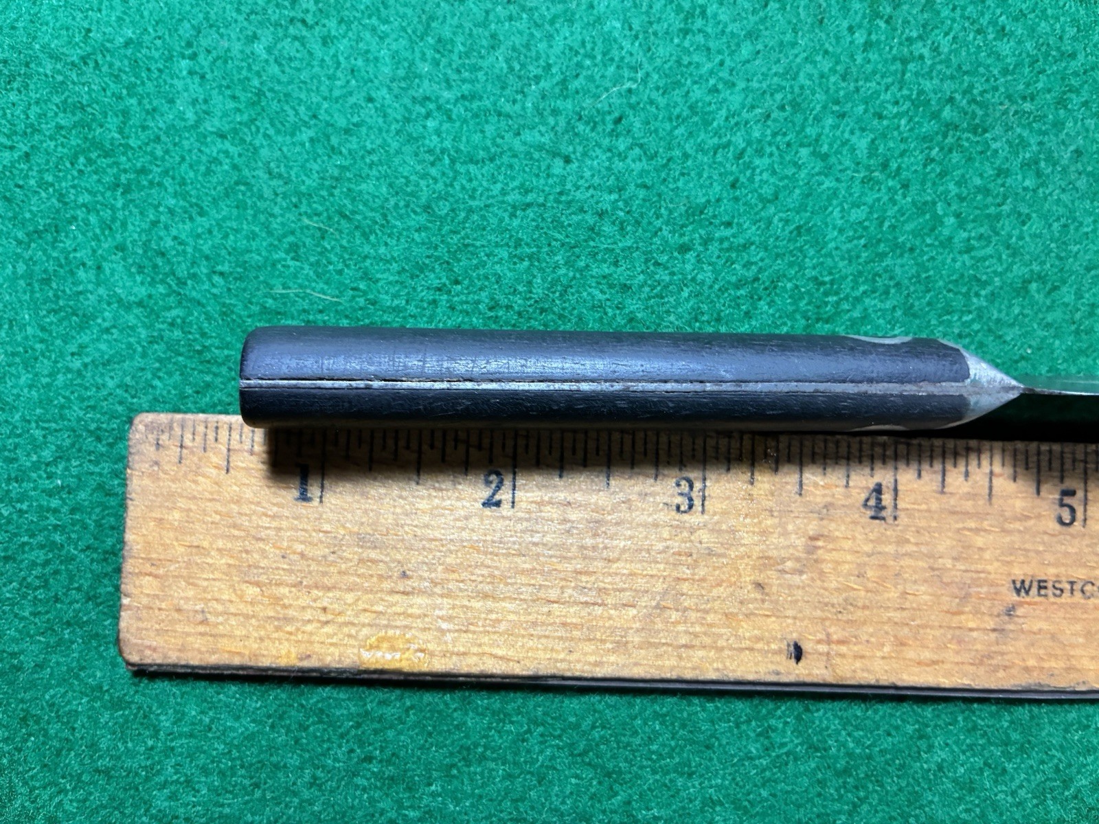 Vintage Late 1800s Carbon Steel Paring Knife Wood Handles Pewter Inlays Bolsters