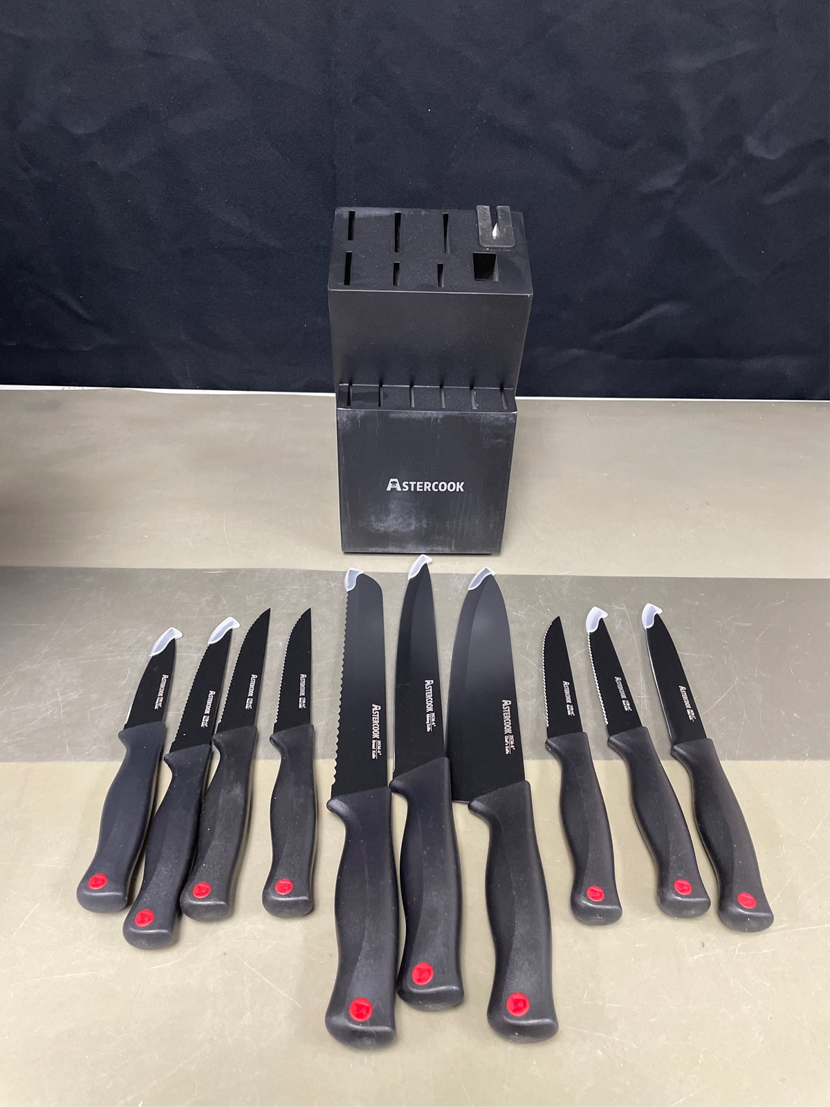 Knife Set, Astercook 15 Pieces Knife Sets for Kitchen with Block