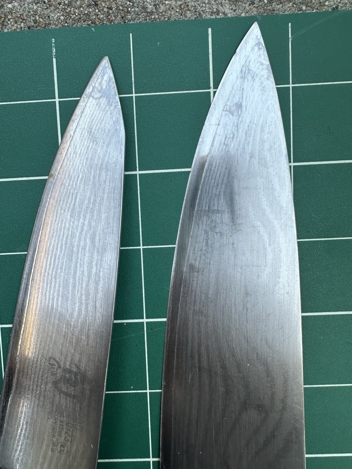Lot Of 2 KAI SHUN DM-0707 & DM- 0723 Cobalt M.V.Steel 10.5” & 6” Damascus Knife