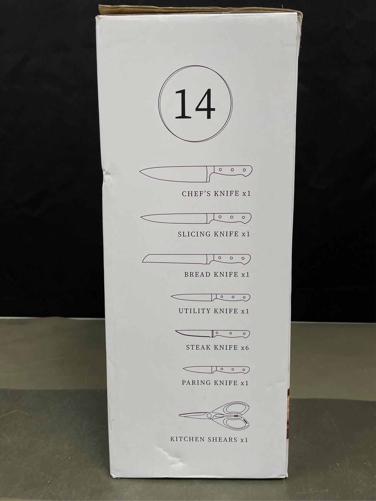 Knife Set,Astercook Kitchen Knife Set with Block 14-Piece Full Tang Stainless 1