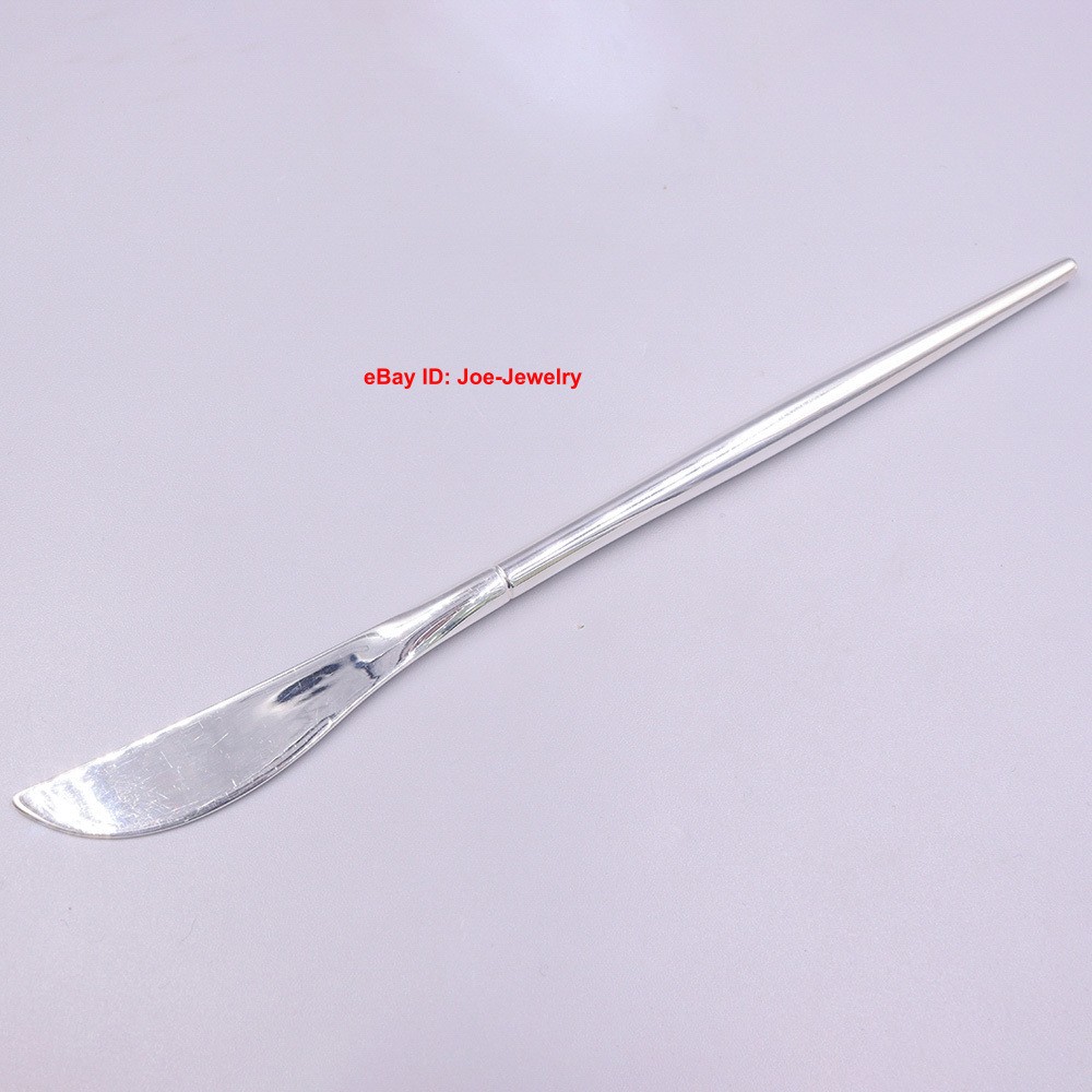 Solid 999 Fine Silver Dinner Knife Glossy Finish Tableware 6.69″ L For Adult