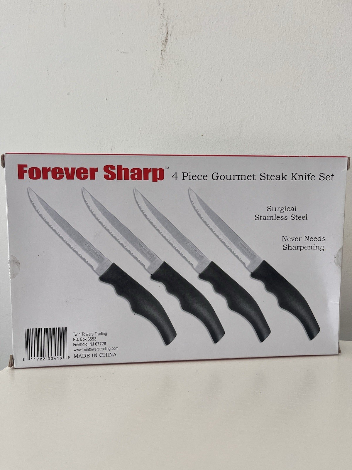 Forever Sharp 4 Pc Steak Knife Set – Surgical Stainless Steel