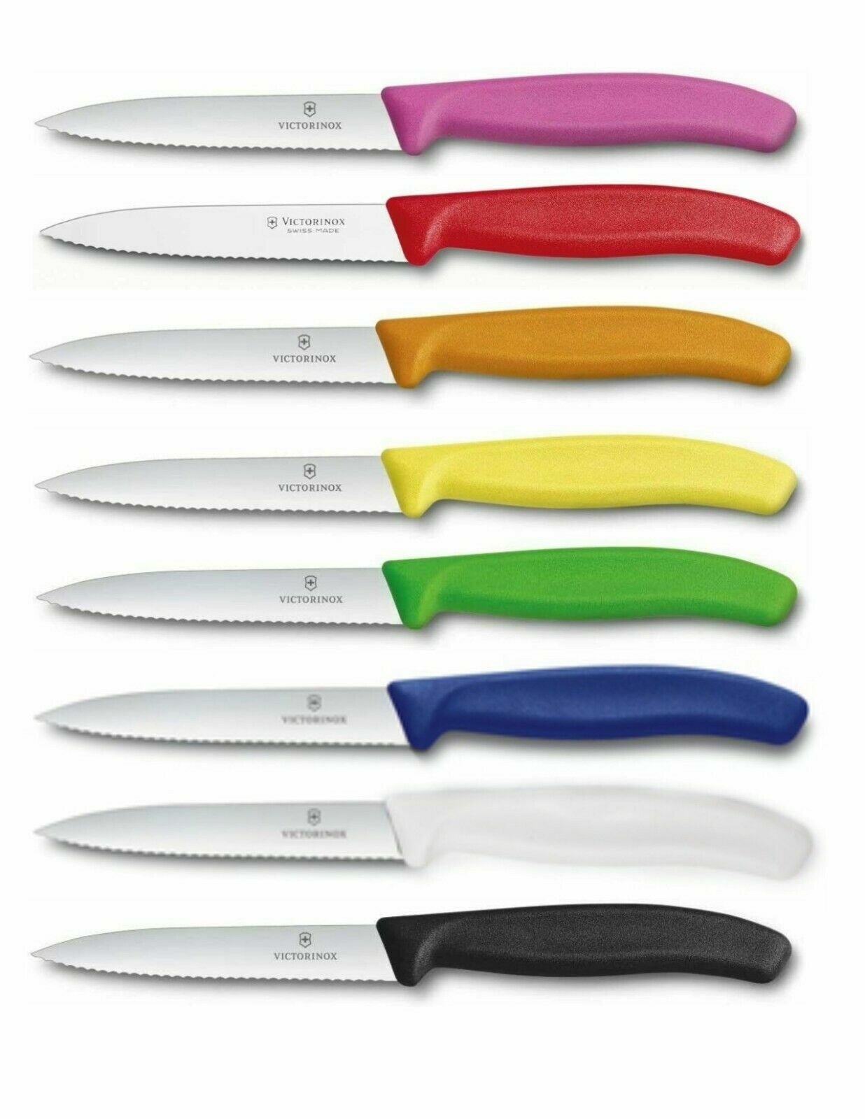 VICTORINOX Swiss Made 4 Inch Blade Kitchen Paring Knife – Serrated With Point