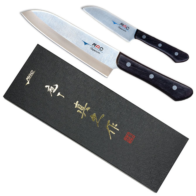 Japan MAC Knife SK-201 Superior Series 2 PCS Japanese Santoku Set (SK-65, SK-40)