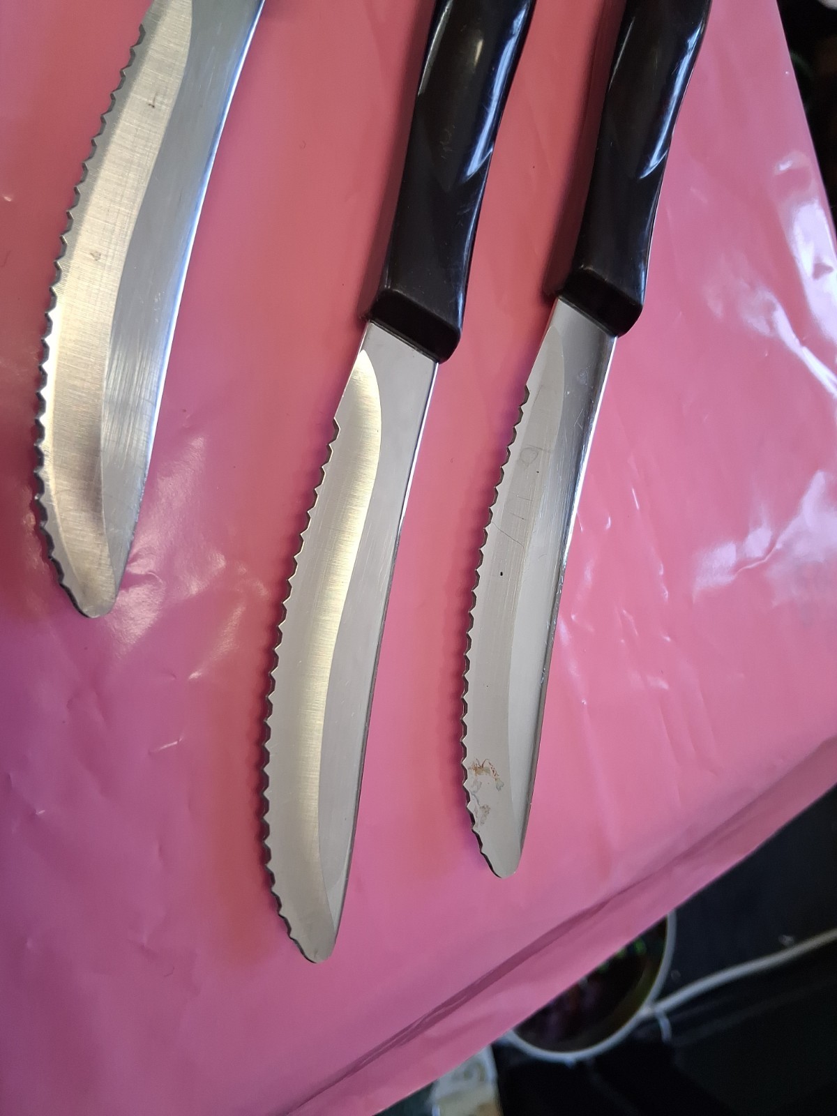 Cutco Knife Set 6 Piece Brown Black With Block Serated 1759