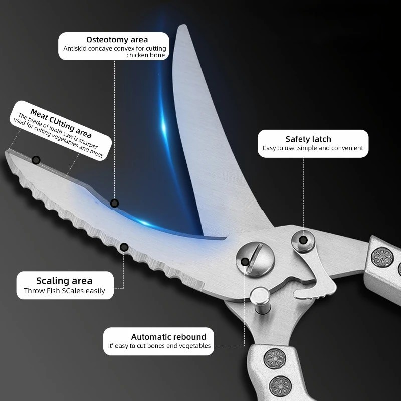 Forged Kitchen Knife Set with Scissors Sharp Chef Knives for Meat Vegetable