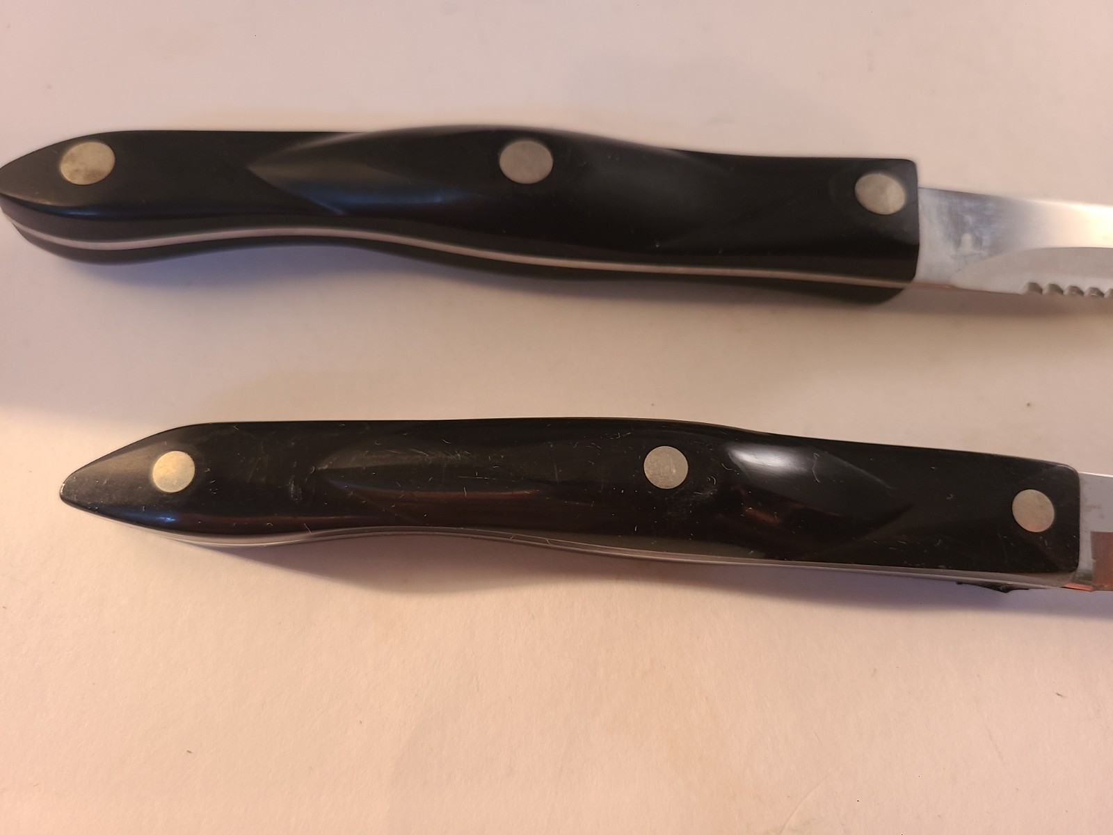 CUTCO 2 Piece Set 1720JH 1721 JH Paring & Peeling Knives Brown Handles