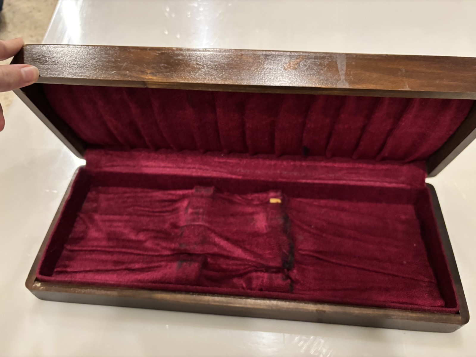 Vintage Flint Hollow Ground Cutlery Carving Set w/ Original Wood Box