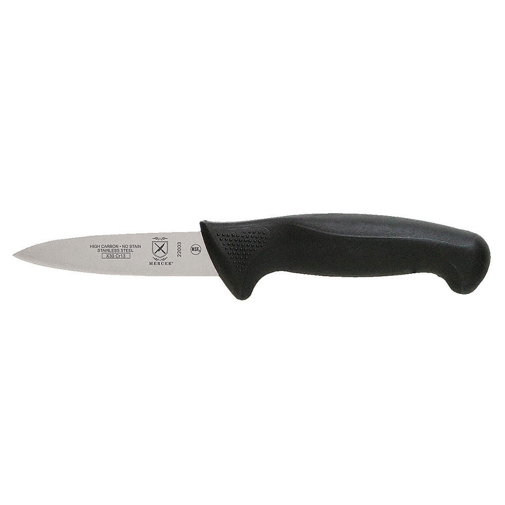 MERCER CUTLERY M22003 Paring Knife,3 1/2 in Blade,Black Handle 6AKJ7
