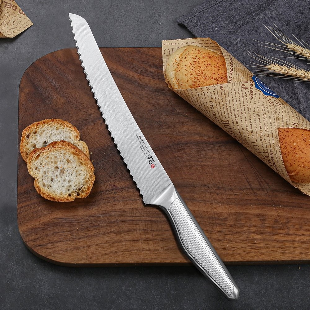 TURWHO 9inch Bread Knife German Stainless Steel Knives Kitchen Knife with Handle