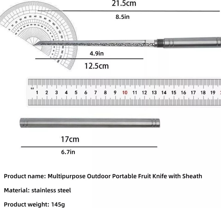 Multipurpose Outdoor Portable Fruit-Knife with Sheath, Portable Kitchen Tool