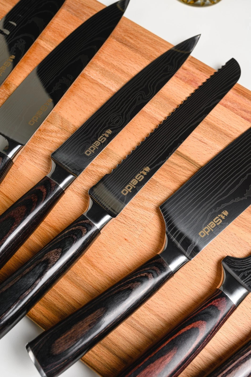 Seido Knives Japanese Master Chef Knife Set, 8-Piece Professional Kitchen Knives