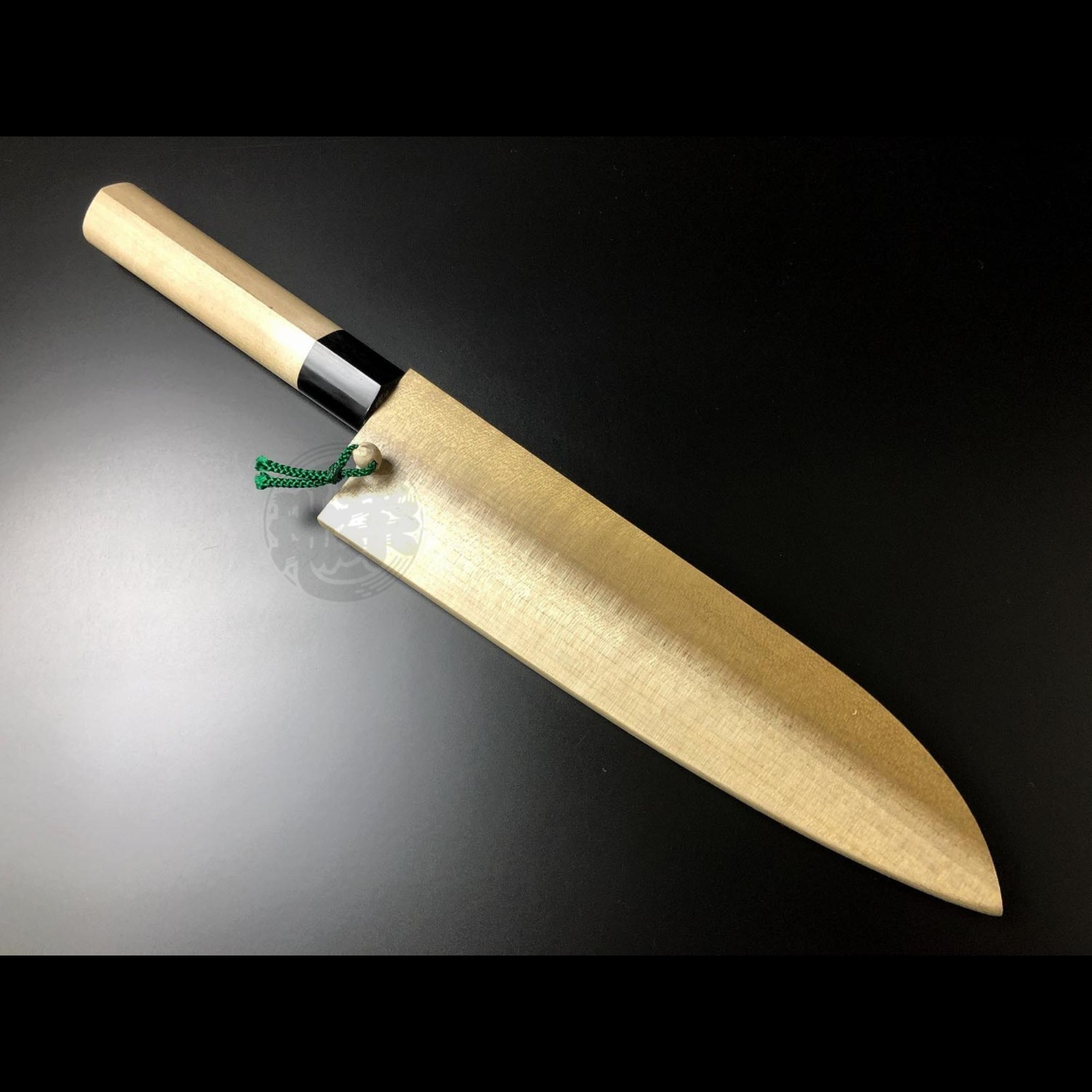 Japanese Chef Knife Aritsugu Black Santoku 180mm 7″ Blue Steel Sheath Gift