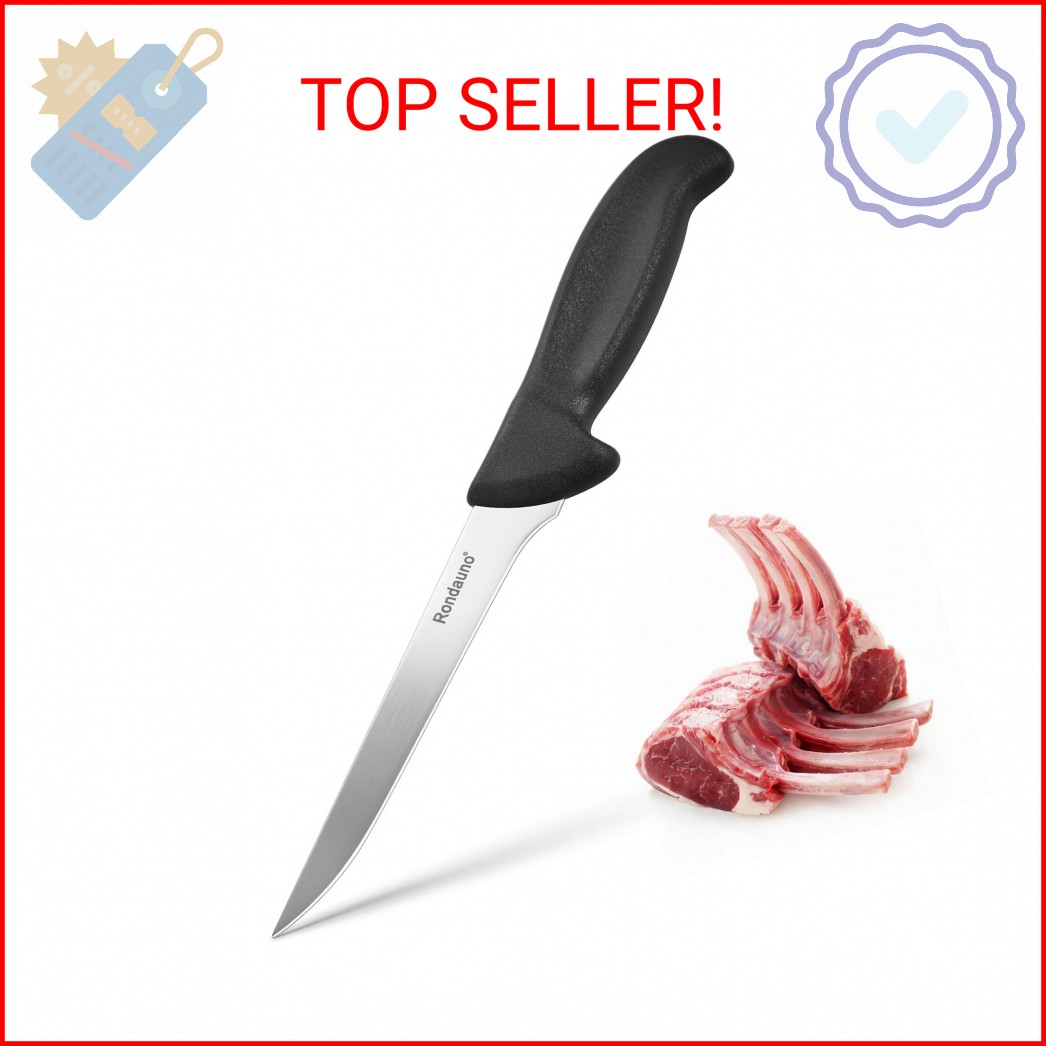 Rondauno Boning Knife, Deboning Knife 6 inch Razor Sharp Semi-Stiff Blade for Me