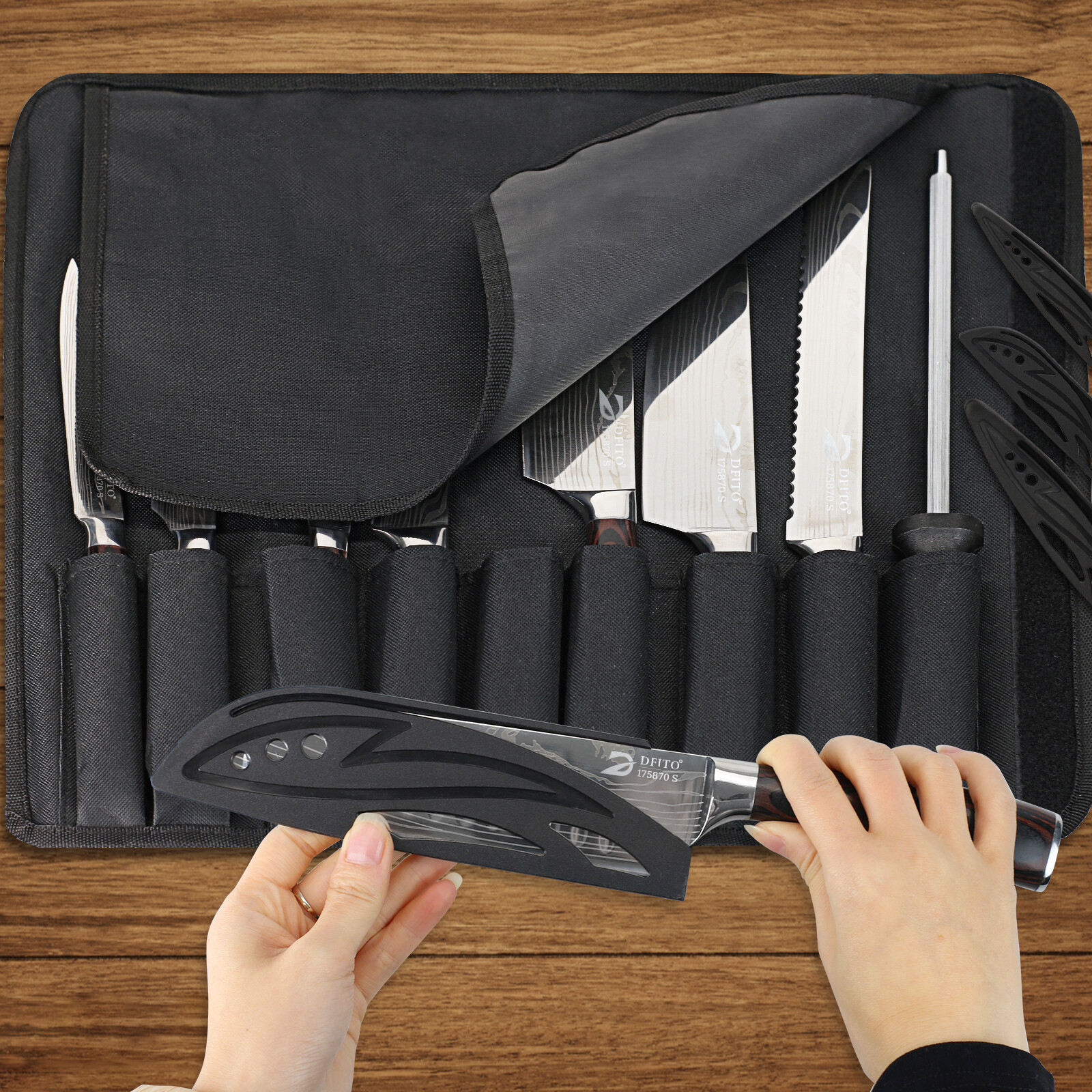 DAMASCUS STEEL CHEF KNIFE SET KITCHEN KNIVES CHEF SET
