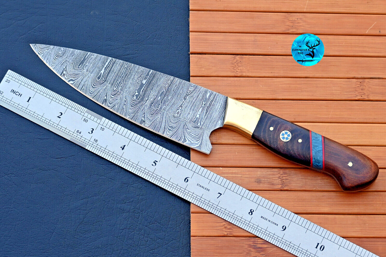 CUSTOM HANDMADE FORGED DAMASCUS STEEL CHEF KNIFE KITCHEN KNIFE WOOD HANDLE 2560