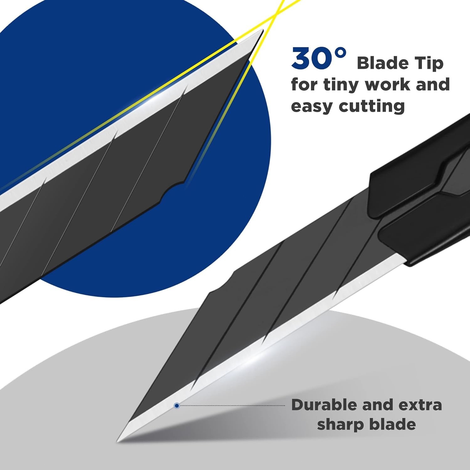 Utility Knife Heavy Duty Box Cutter Retractable Blade Set 5 Pack